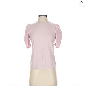Rebecca Taylor Pink Puff Sleeve Fitted Tee